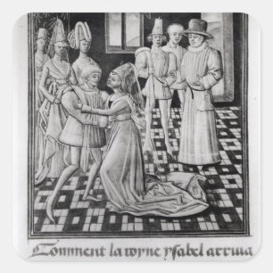 Pegatina Cuadrada Isabel de Francia, reina de Inglaterra