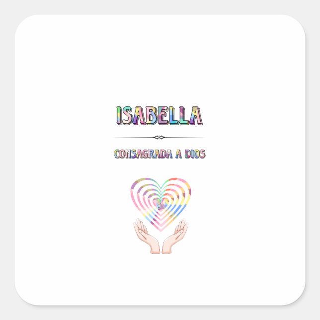 Pegatina Cuadrada  Isabella (Anverso)