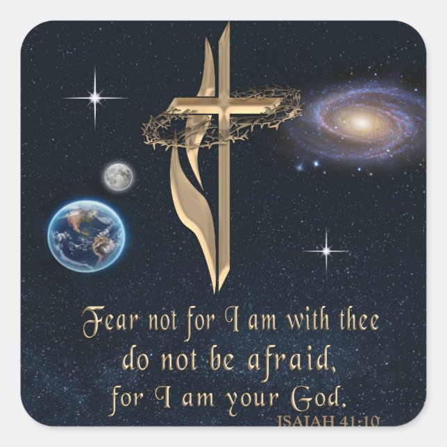 PEGATINA CUADRADA ISAIAH 41:10 (Anverso)