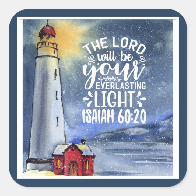 Pegatina Cuadrada Isaías 60:20 Jehovah Será Tu Luz (Anverso)