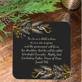 Pegatina Cuadrada Isaías 9:6 Para Nosotros Un Niño Nace Navidades De