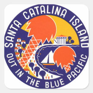Pegatina Cuadrada Isla 1935 de Santa Catalina