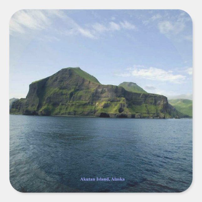 Pegatina Cuadrada Isla Akutan (Anverso)