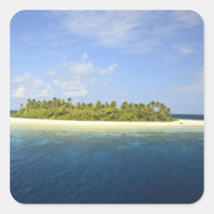 Pegatina Cuadrada Isla Baughagello, Atolón South Huvadhoo, 3