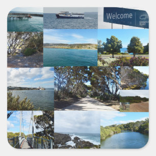 Pegatina Cuadrada Isla Canguro, Australia, Collage de fotos,