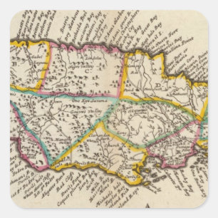 Pegatina Cuadrada Isla de Jamaica