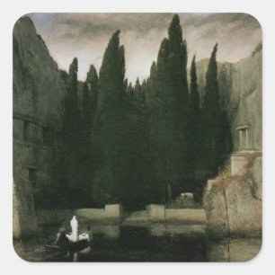 Pegatina Cuadrada Isla de los Muertos de Arnold Böcklin, Arte Simbol