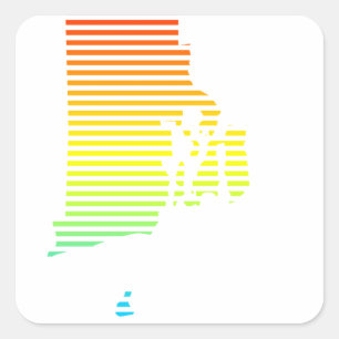 Pegatina Cuadrada isla de rhode chill fade