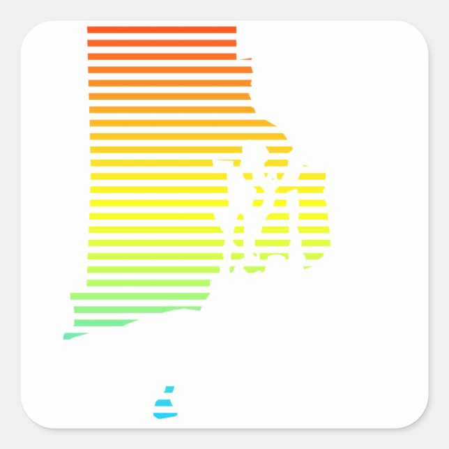 Pegatina Cuadrada isla de rhode chill fade (Anverso)