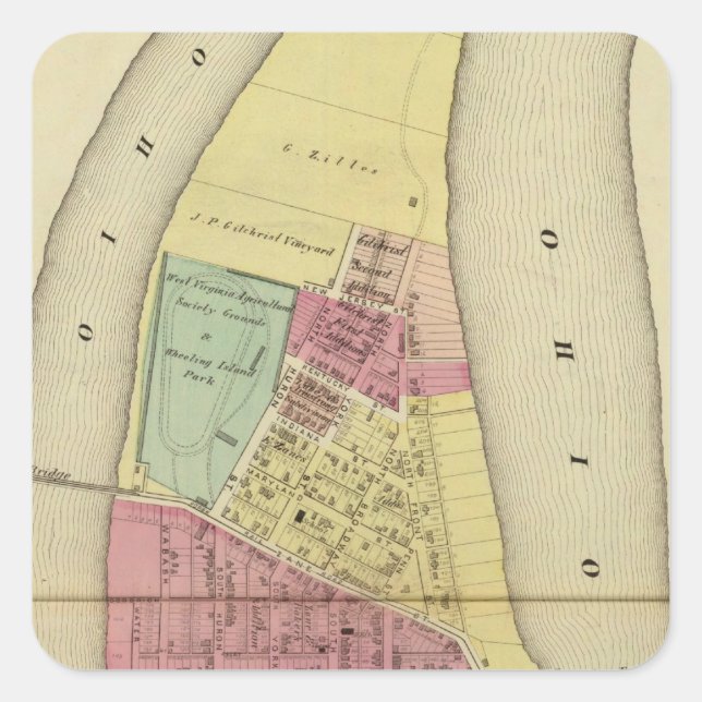 Pegatina Cuadrada Isla de Ruedas (Anverso)