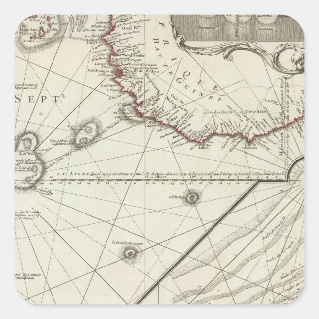 Pegatina Cuadrada Isla Fernand de Noronha (Anverso)