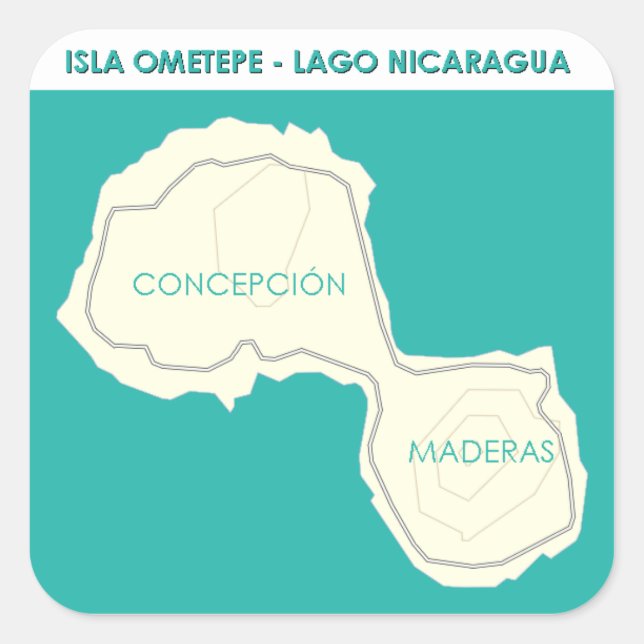 Pegatina Cuadrada Isla Ometepe (Anverso)