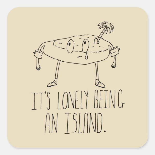 Pegatina Cuadrada Isla personalizado (Anverso)