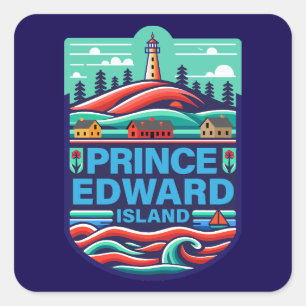 Pegatina Cuadrada Isla Prince Edward