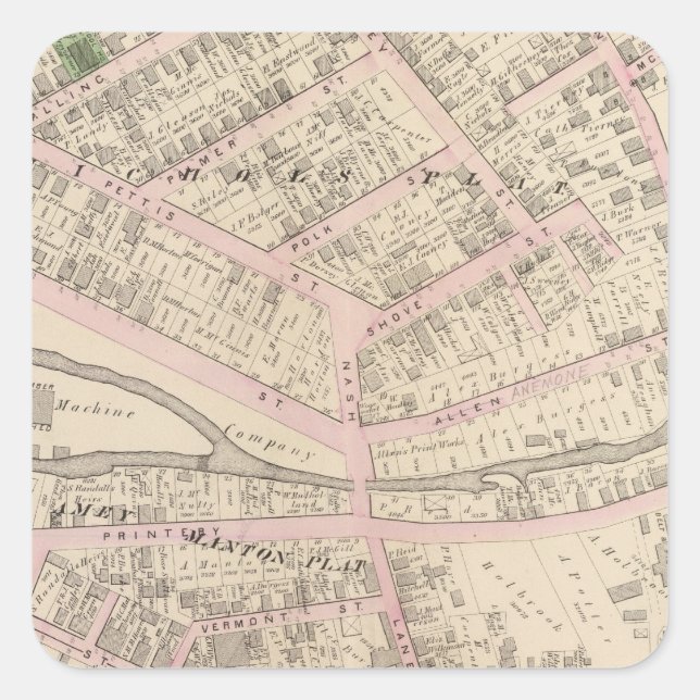 Pegatina Cuadrada Isla Providence Rhode (Anverso)