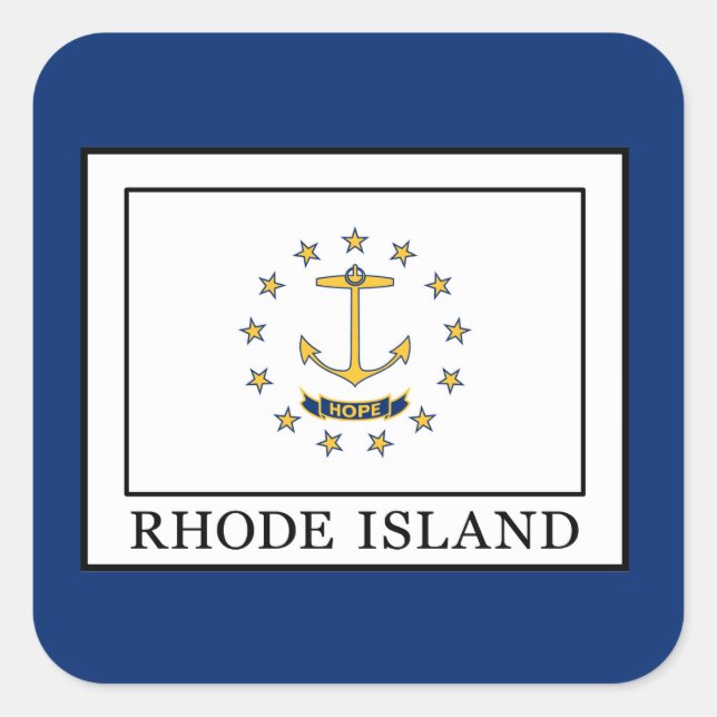 Pegatina Cuadrada Isla Rhode (Anverso)