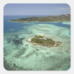 Pegatina Cuadrada Isla Wadigi, Islas Mamanuca, Fiji