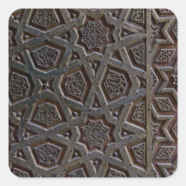 Pegatina Cuadrada Islamic Geometric Pattern (Anverso)