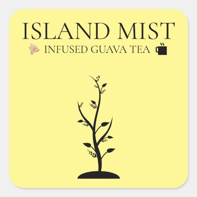 PEGATINA CUADRADA ISLAND MIST INFUSIÓN GUAVA TEA (Anverso)