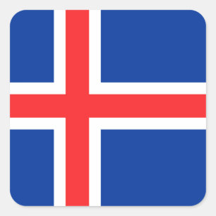 Pegatina Cuadrada Islandia