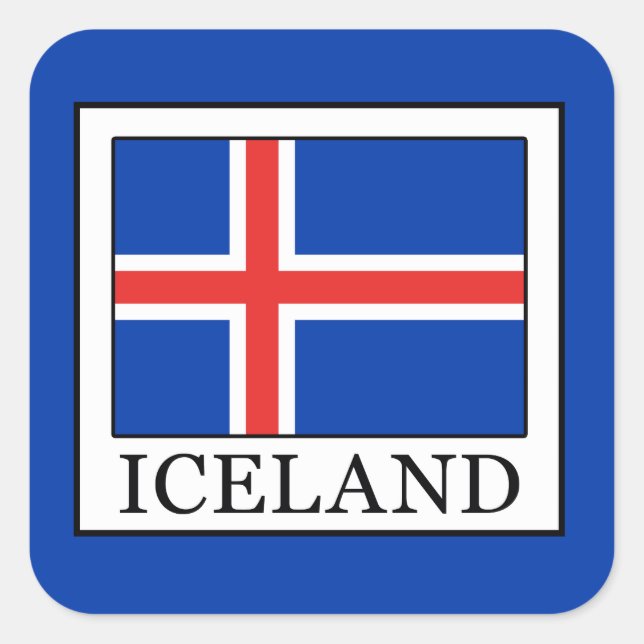 Pegatina Cuadrada Islandia (Anverso)