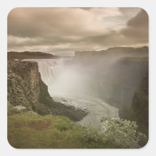 Pegatina Cuadrada Islandia, Parque Nacional Jokulsargljufur.