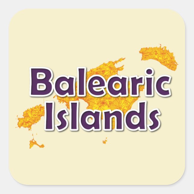 Pegatina Cuadrada Islas Baleares (Anverso)