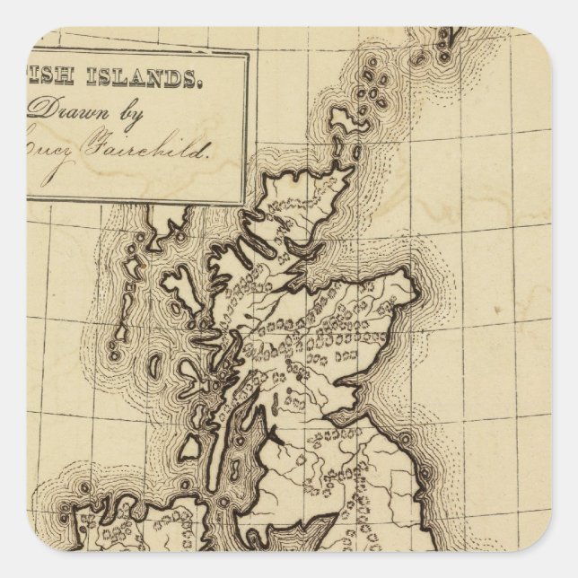 Pegatina Cuadrada Islas Británicas (Anverso)