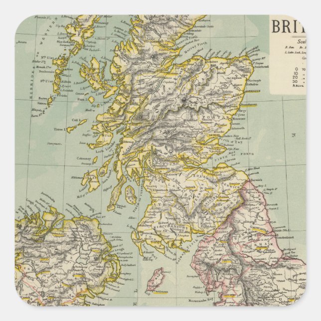 Pegatina Cuadrada Islas Británicas 11 (Anverso)