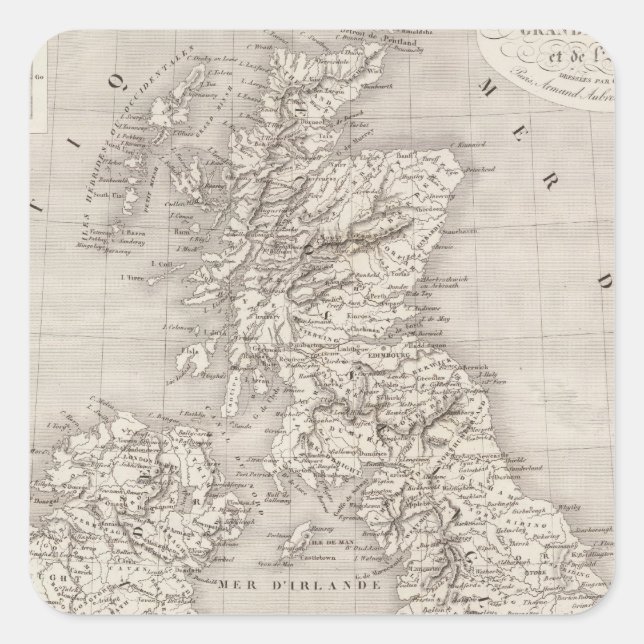 Pegatina Cuadrada Islas Británicas 2 (Anverso)
