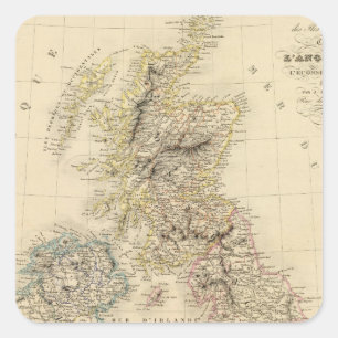 Pegatina Cuadrada Islas Británicas 2