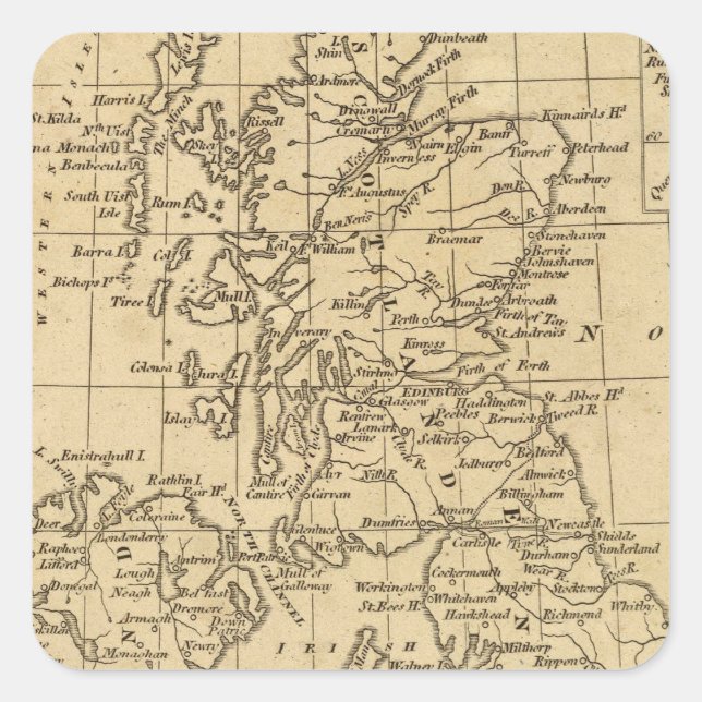 Pegatina Cuadrada Islas Británicas 5 (Anverso)