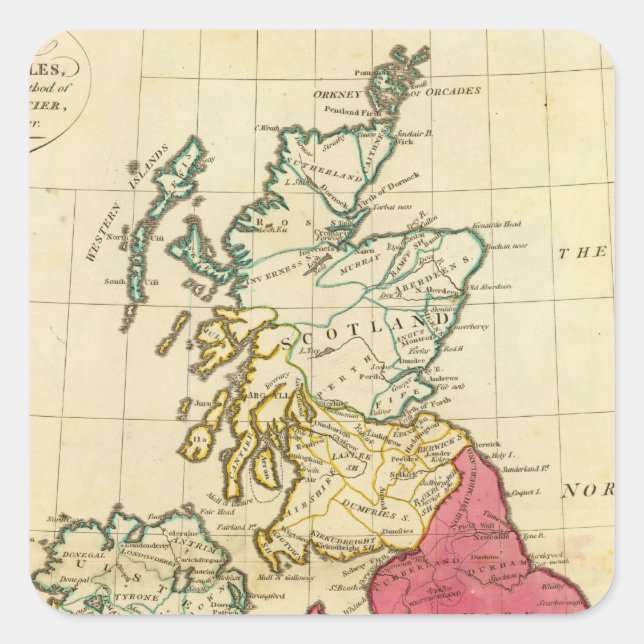 Pegatina Cuadrada Islas Británicas 6 (Anverso)