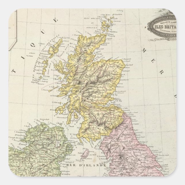 Pegatina Cuadrada Islas Británicas 6 (Anverso)