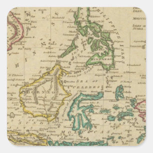 Pegatina Cuadrada Islas de las Indias Orientales