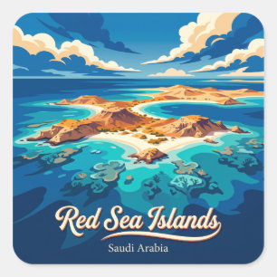 Pegatina Cuadrada Islas del Mar Rojo Arabia Saudita