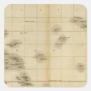 Pegatina Cuadrada Islas del Océano Pacífico