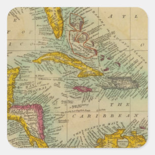 Pegatina Cuadrada Islas del oeste de India