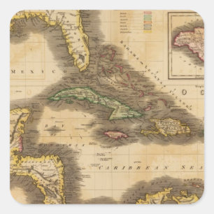 Pegatina Cuadrada Islas del oeste de India