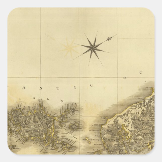 Pegatina Cuadrada Islas del Suroeste (Anverso)