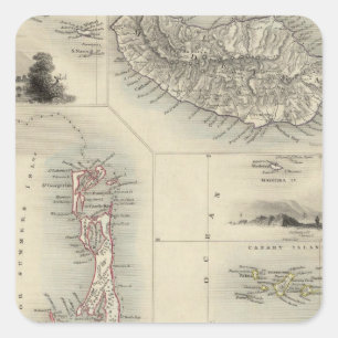 Pegatina Cuadrada Islas en el Atlántico