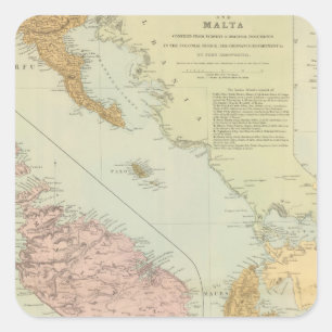 Pegatina Cuadrada Islas jónicas, Malta
