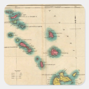 Pegatina Cuadrada Islas Leeward