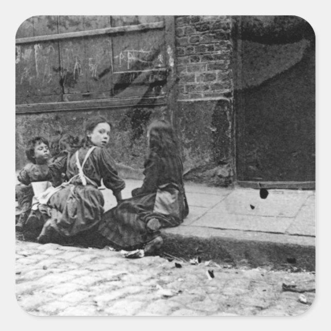 Pegatina Cuadrada Islas lúpulas de Londres, Twine Court (Anverso)