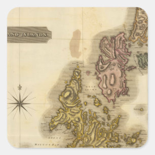 Pegatina Cuadrada Islas Shetland