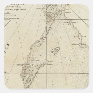 Pegatina Cuadrada Islas Turcas