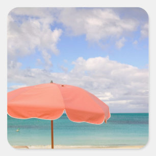 Pegatina Cuadrada Islas Turcas y Caicos, isla de Providenciales, Gra