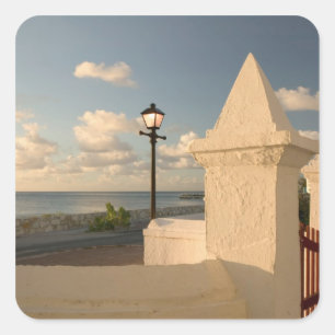 Pegatina Cuadrada Islas Turcas y Caicos, Isla Gran Turca, Cockburn