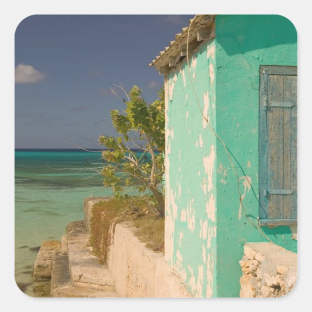 Pegatina Cuadrada Islas Turcas y Caicos, Isla Gran Turca, Cockburn 4 (Anverso)