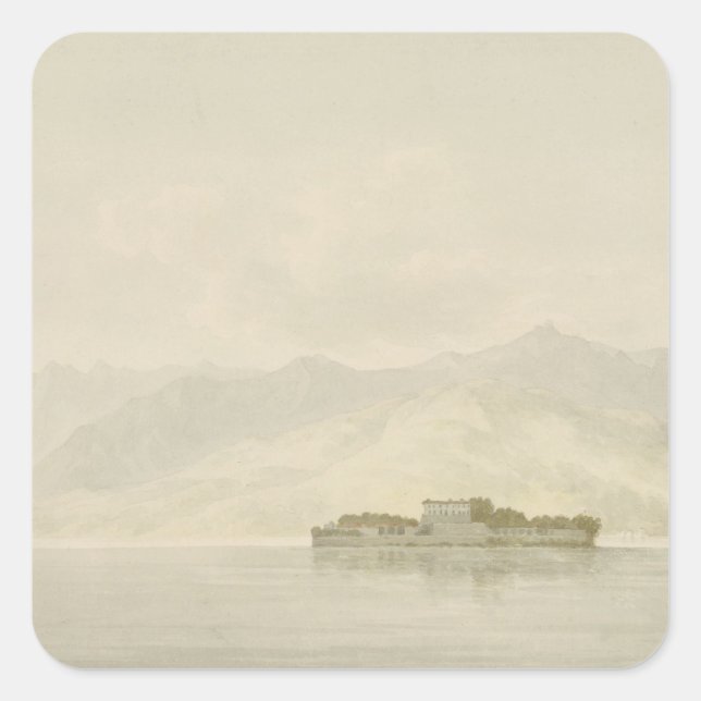 Pegatina Cuadrada Isola Madre, Lago Maggiore, c.1781 (Anverso)